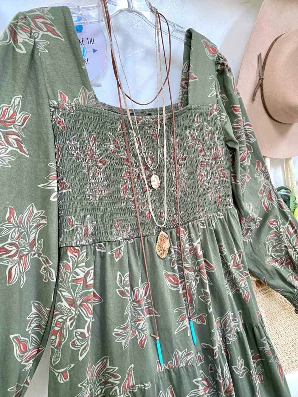 Farmhouse/cottagecore boho tired dress w prairie Country vibe - Picture 7 of 11